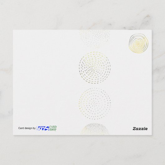 Carte Postale Cercles, dessinés à la main, spirales, points, jau (Dos)