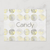 Carte Postale Cercles, dessinés à la main, spirales, points, jau (Devant)