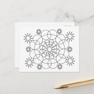 Carte postale - Cercles et Étoiles à Colorier