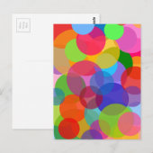 Carte Postale Cercles et points transparents multicolores (Devant / Derrière)