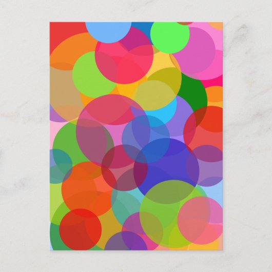 Carte Postale Cercles et points transparents multicolores (Devant)