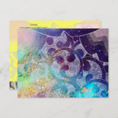 Carte Postale Cercles floraux bleus de WAVES ,Tournures (Devant / Derrière)