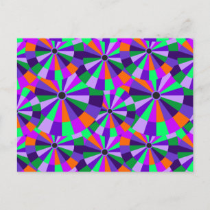 Carte Postale Cercles futuristes cool en orange et violet