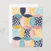 Carte Postale Cercles géométriques aquarelle (Devant / Derrière)