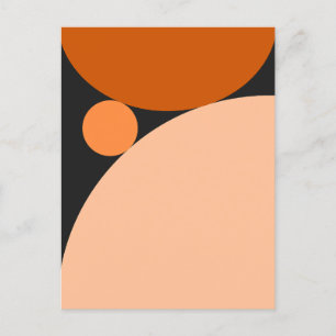 Carte Postale Cercles Orange et Pêche Abstraits