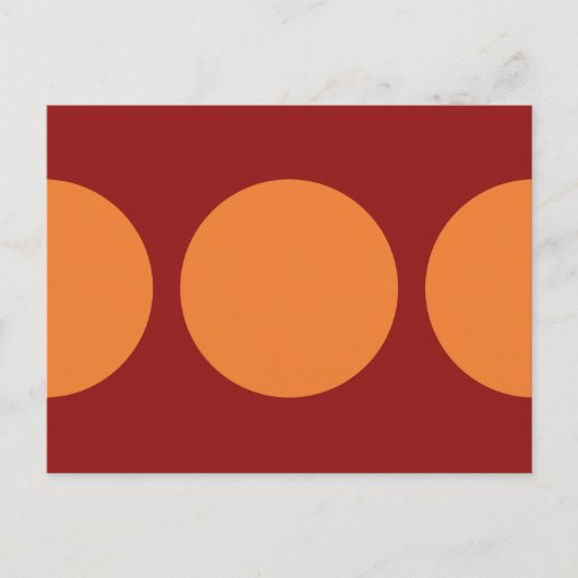 Carte Postale Cercles orange sur rouge (Devant)
