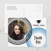 Carte Postale Cercles pointus | Merci de la graduation photo (Devant / Derrière)