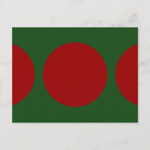 Carte Postale Cercles rouges sur vert