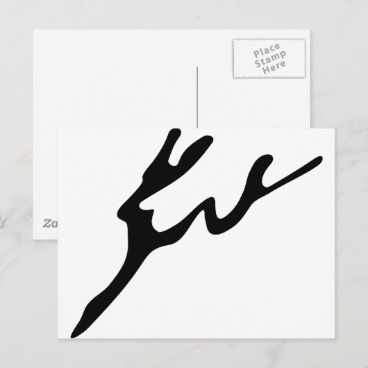 Carte Postale Cerf Abstrait (Devant / Derrière)