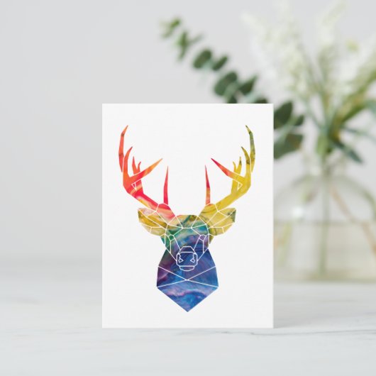 Carte Postale Cerf aquarelle (Debout devant)
