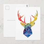 Carte Postale Cerf aquarelle (Devant / Derrière)
