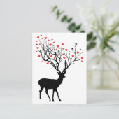 Carte Postale Cerf aux coeurs rouges (Debout devant)