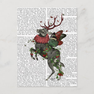 Carte Postale Cerf aux fraises