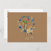 Carte postale Cerf aux fruits floraux (Devant / Derrière)
