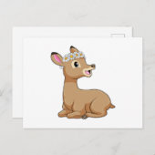 Carte Postale Cerf avec Fleur marguerite (Devant / Derrière)