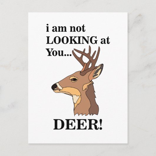 Carte Postale Cerf bois drôle (Devant)
