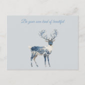 Carte Postale Cerf Chic Bleu Blanc (Devant)