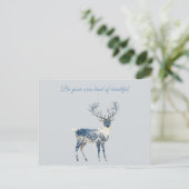 Carte Postale Cerf Chic Bleu Blanc (Debout devant)