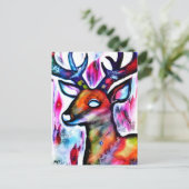 Carte Postale Cerf coloré (Debout devant)