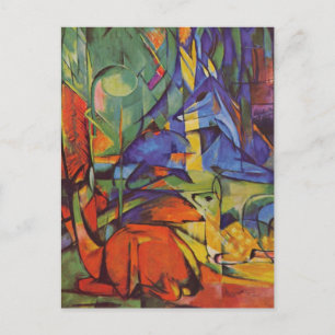Carte Postale Cerf dans la forêt II par Franz Marc, Art Vintage