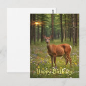 Carte Postale Cerf dans la forêt magique (Devant / Derrière)