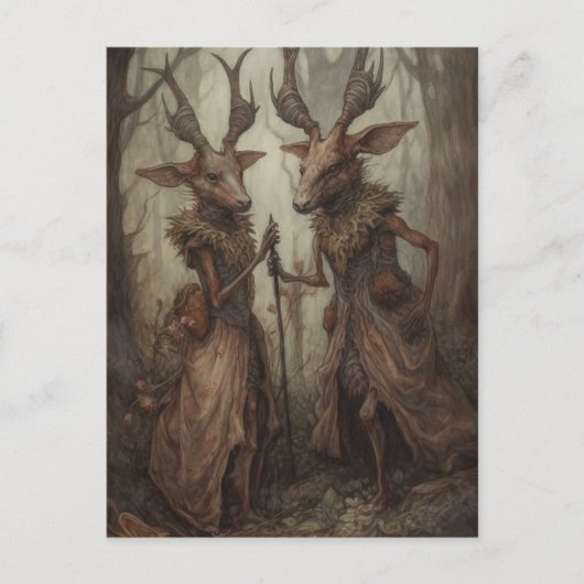 Carte postale Cerf dans les bois (Devant)