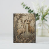 Carte Postale Cerf dans les bois (Debout devant)