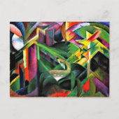 Carte Postale Cerf dans un jardin de monastères, peinture d'art (Devant)