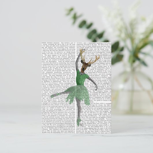 Carte Postale Cerf de ballet en vert (Debout devant)