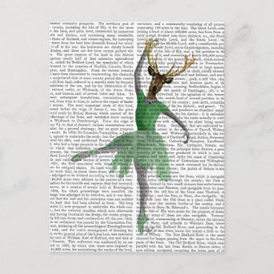 Carte Postale Cerf de ballet en vert
