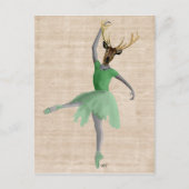 Carte Postale Cerf de ballet en vert 2 (Devant)