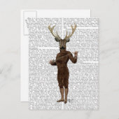 Carte Postale Cerf de clôture plein (Devant / Derrière)