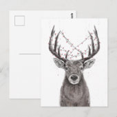 Carte Postale Cerf de Noël (Devant / Derrière)