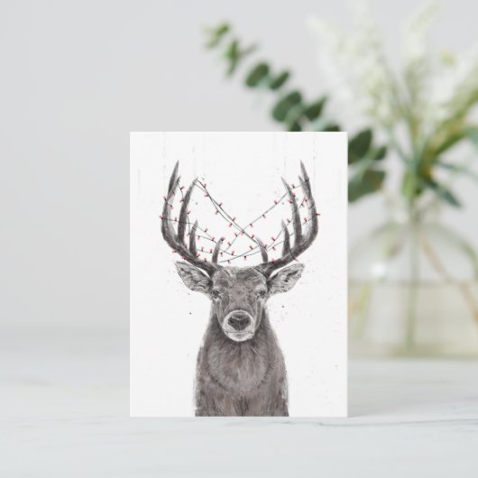 Carte Postale Cerf de Noël (Debout devant)