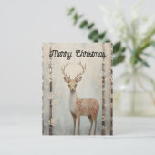 Carte Postale Cerf d'hiver en forêt Joyeux Noël (Debout devant)