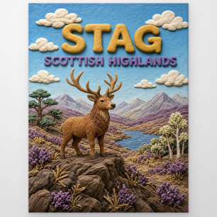 Carte Postale Cerf Écosse Highlands Moderne KlayKoo