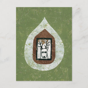 Carte postale Cerf en attente de votre départ