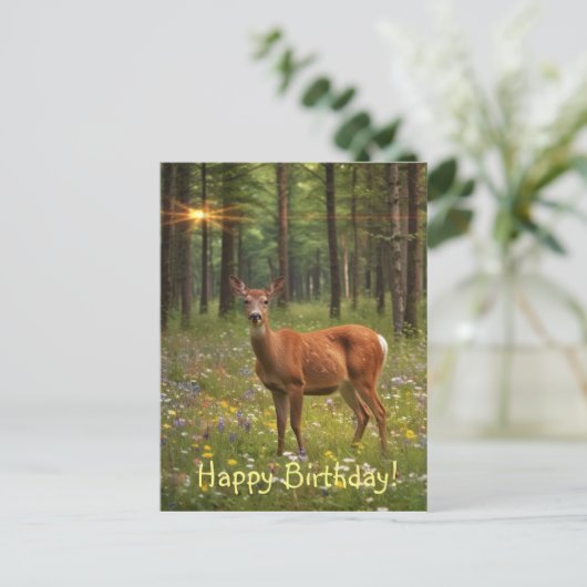 Carte Postale Cerf en Forêt Magique (Debout devant)