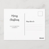 Carte Postale Cerf en forêt neigeuse Arbres de Noël Aquarelle (Dos)