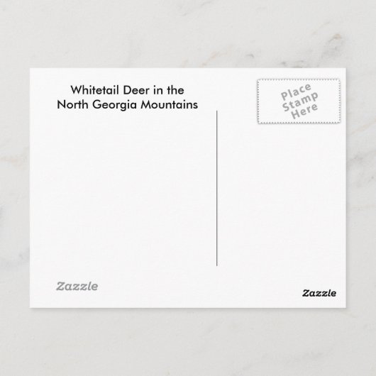 Carte postale - Cerf en neige (Dos)