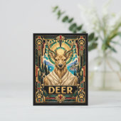 Carte Postale Cerf, faune Art déco (Debout devant)
