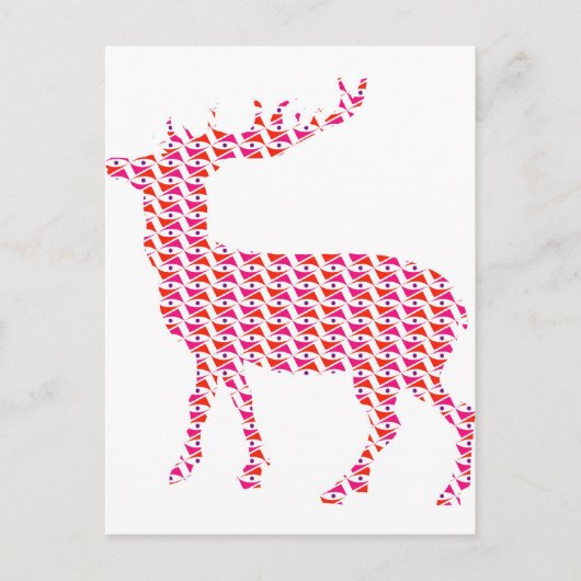 Carte Postale Cerf funky coloré (Devant)
