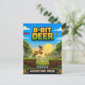 Carte Postale Cerf, Pixel Art 8 Bits Rétro (Debout devant)