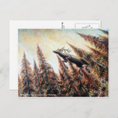 Carte postale - Cerf qui saute (Devant / Derrière)