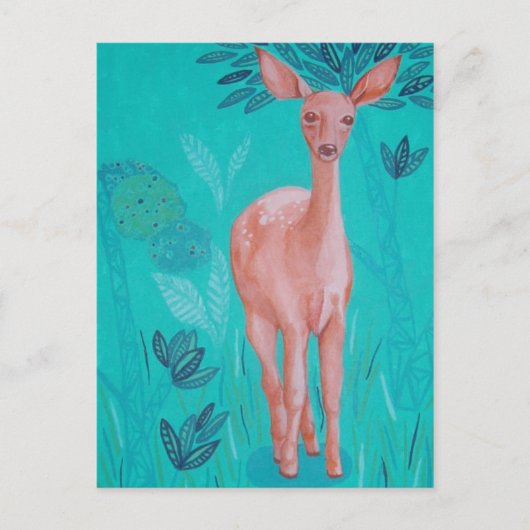 Carte Postale Cerf rose (Devant)