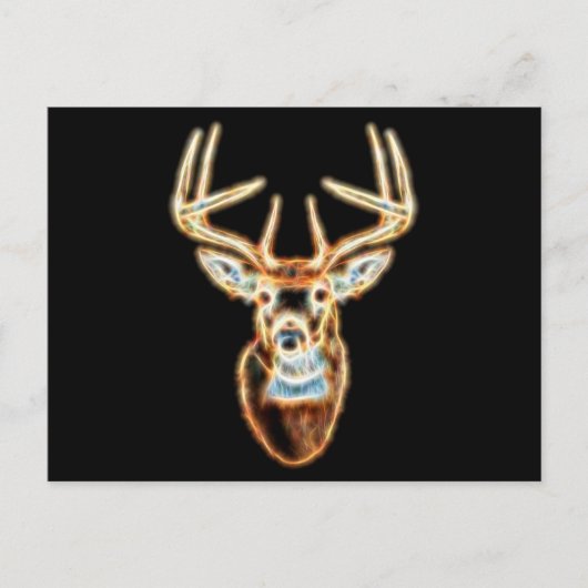 Carte Postale Cerf Tête Spirit d'énergie numérique (Devant)