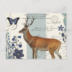 Carte Postale cerf vintage moderne