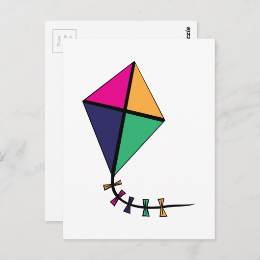 Carte Postale Cerf volant (Devant / Derrière)