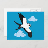 Carte Postale Cerf-volant à queue avale en vol (Devant / Derrière)