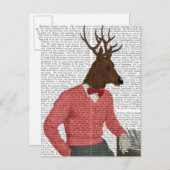 Carte Postale Cerfs Au Bar (Devant / Derrière)